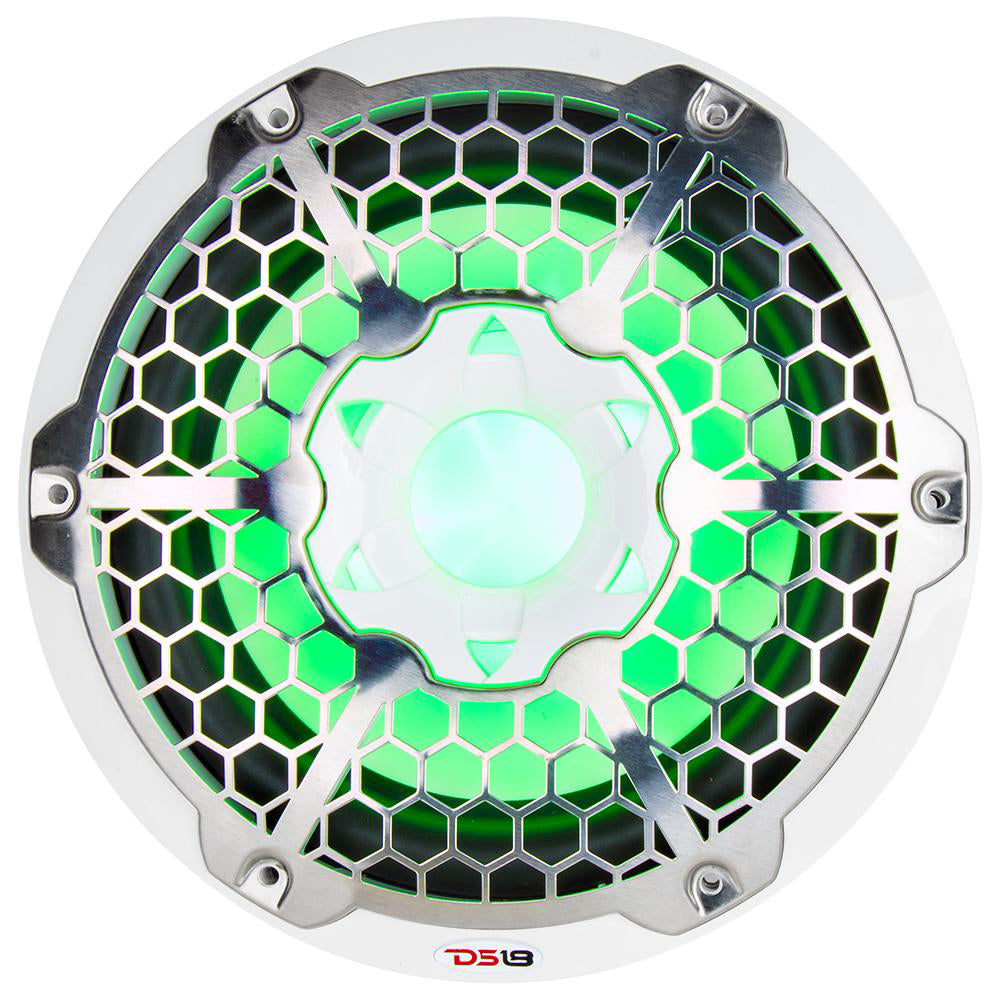 DS18 HYDRO 10 Subwoofer wRGB Lights 600W White NXL10SUB