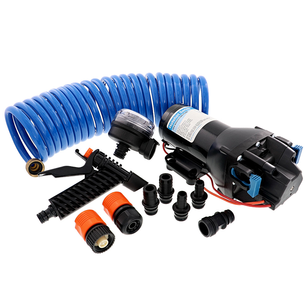 Jabsco HotShot HD4 Heavy Duty Washdown Pump w25 HoseCoil 12V 4 GPM 60 PSI Q401J118N4A