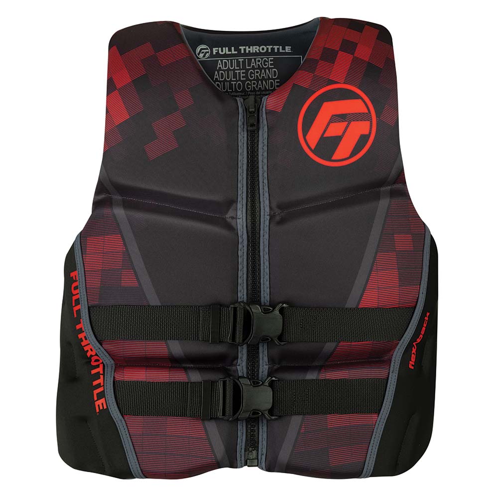 Full Throttle Mens RapidDry FlexBack Life Jacket M BlackRed 14250010003022