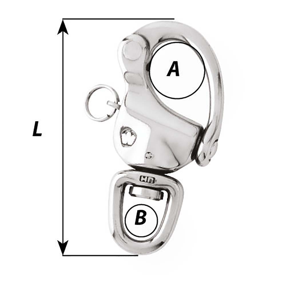 Wichard 234 Snap Shackle wSwivel Clevis Pin 70mm 2474W