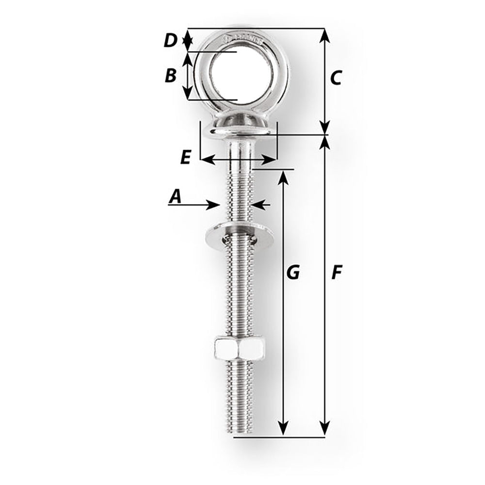 Wichard Eye Bolt Diameter 1532 Length 238 6491W