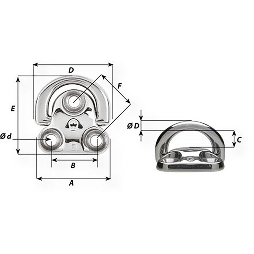 Wichard Folding Pad Eye Diameter 1564 6604W