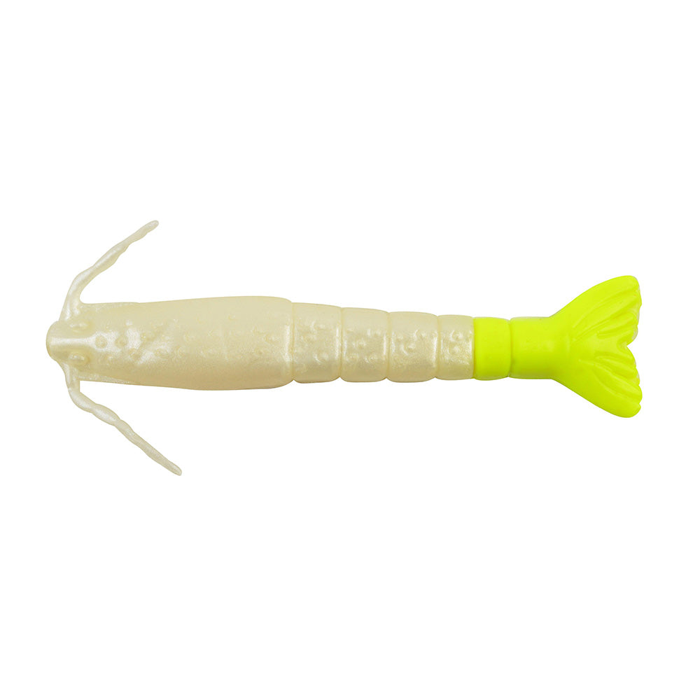 Berkley Gulp Saltwater Shrimp 3 Pearl WhiteChartreuse 1240006