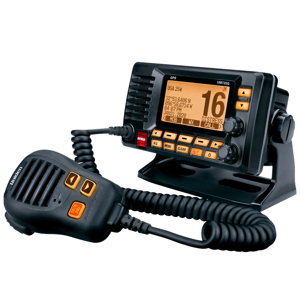 Uniden UM725 Fixed Mount Marine VHF Radio wGPS Black UM725GBK