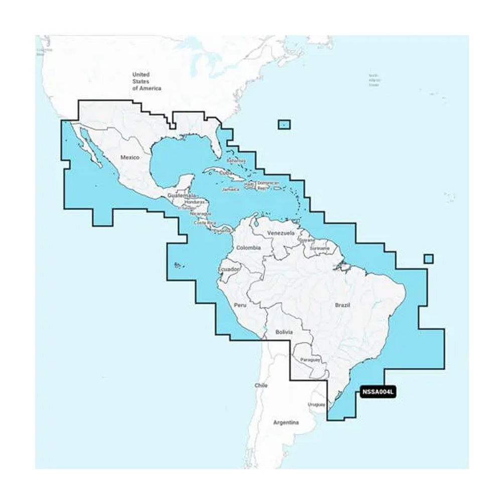 Garmin Navionics NSSA004L Mexico the Caribbean to Brazil Inland Coastal Marine Chart 010C128520