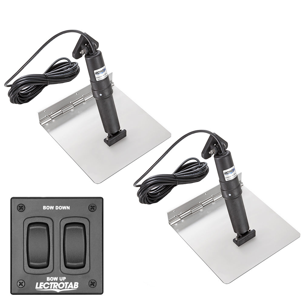 Lectrotab XKA Stainless Steel Trim Tab Kit wRocker Switch 9 x 9 XKAF9X9