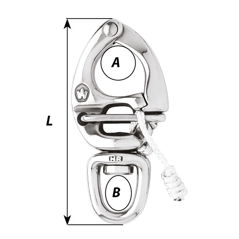 Wichard HR Quick Release Snap Shackle With Swivel Eye 130mm Length 518 2677W