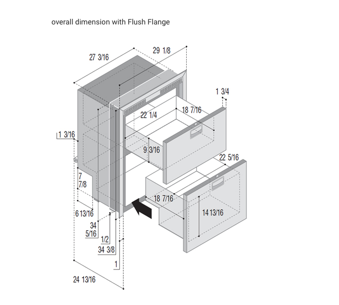 DW210IXD4-EF Double Freezer/Refrigerator Compartment