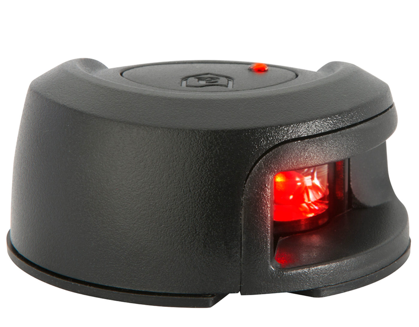 LightArmor Deck Mount Navigation Light - Black Composite - Port (red) - 2NM