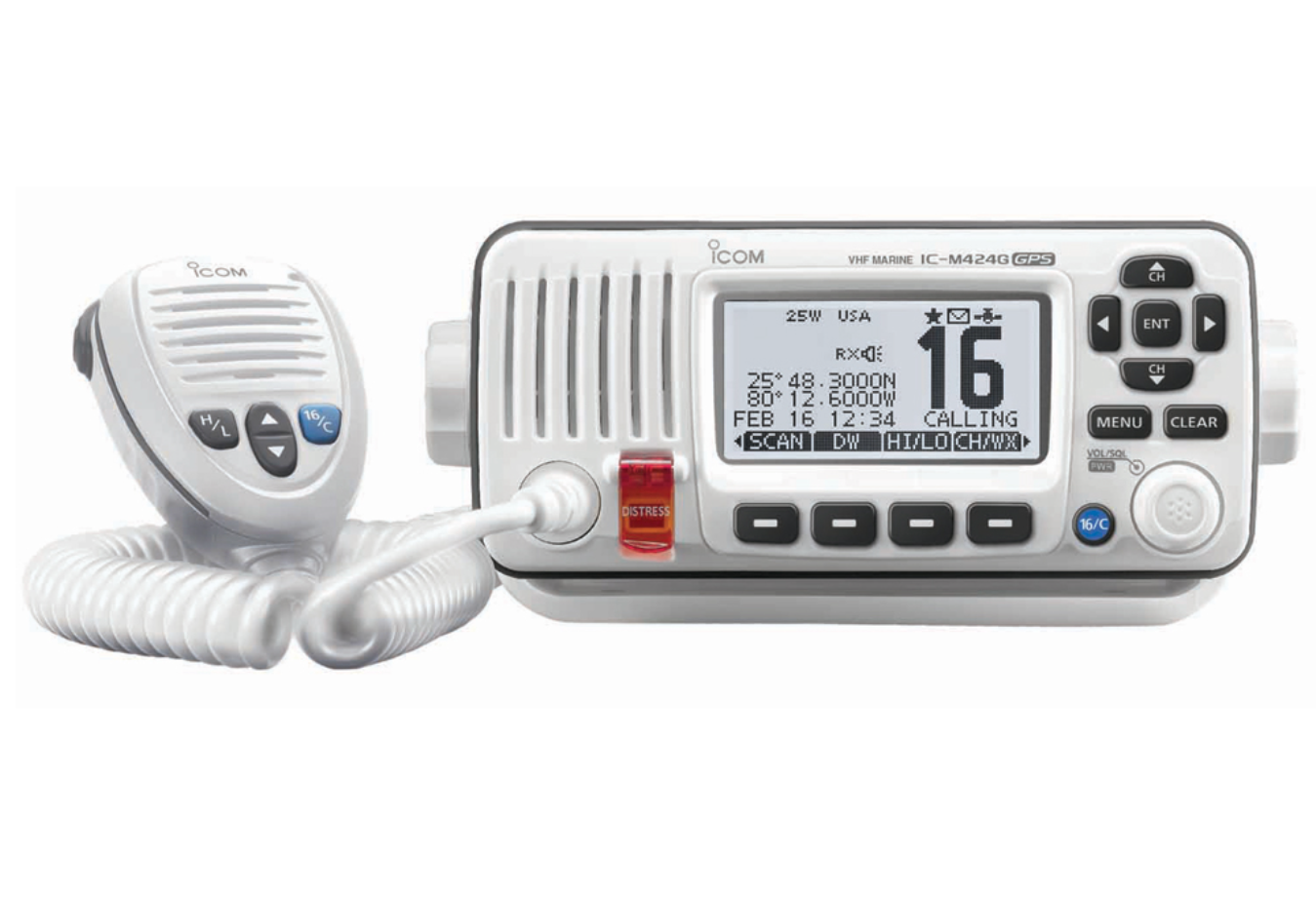 M424G VHF Radio w/Built-In GPS - White