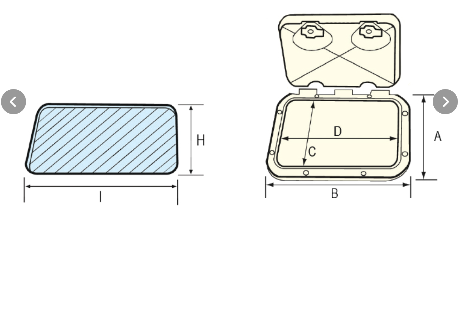 TOP LINE Deck Hatches (243 x 607mm)