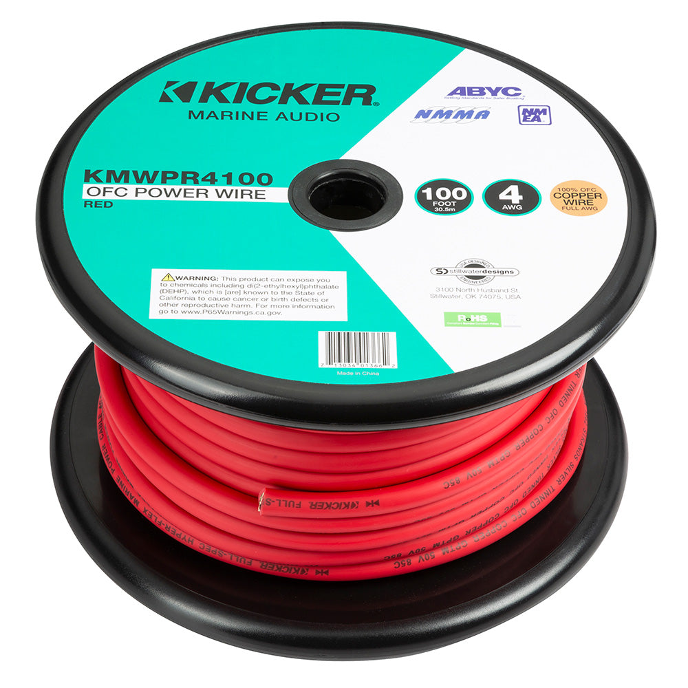 KICKER KMWPR4100 100 4AWG Power Wire  Red 47KMWPR4100