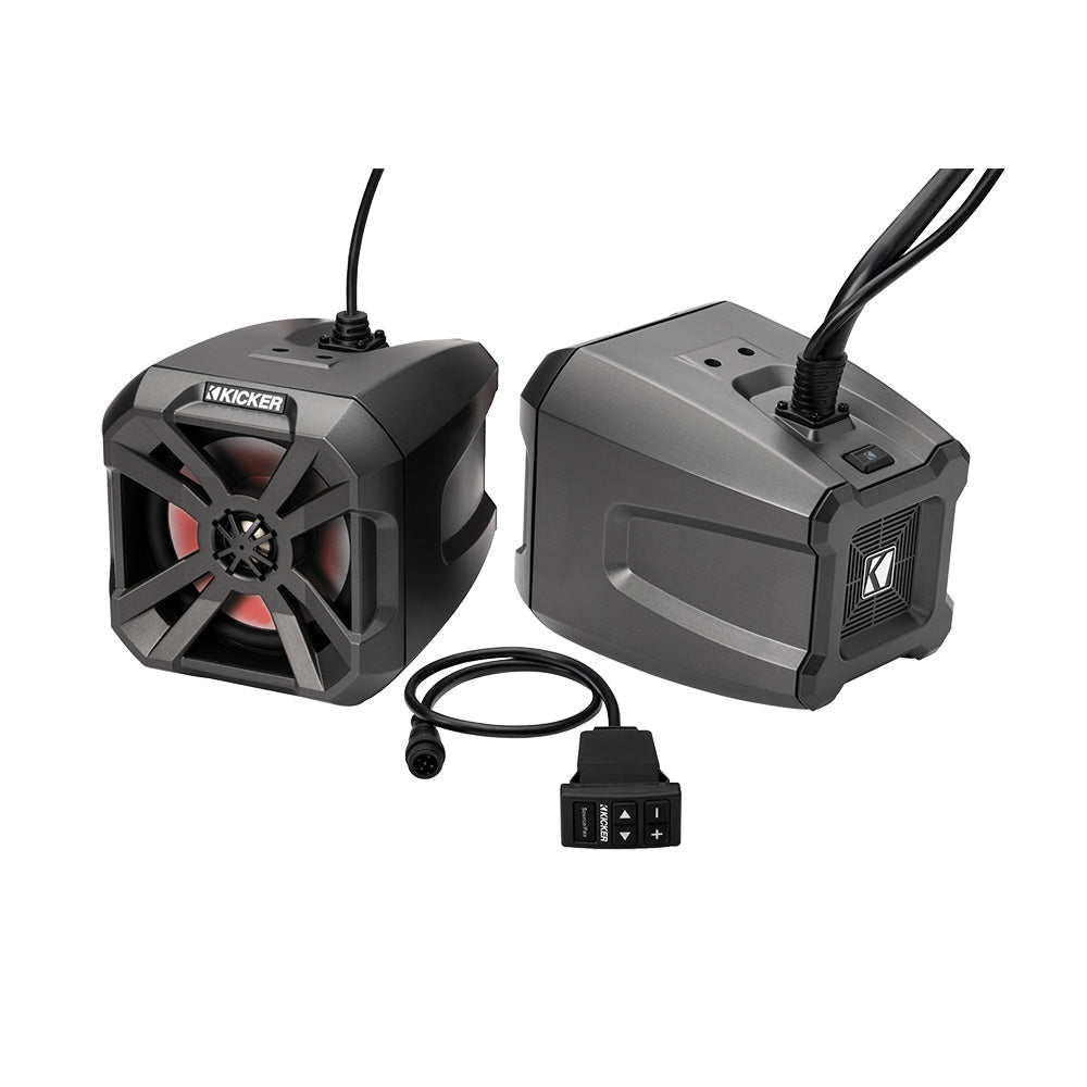 KICKER 65 LED PowerCan Powersports Bluetooth Speakers  Black 48BTCAN65
