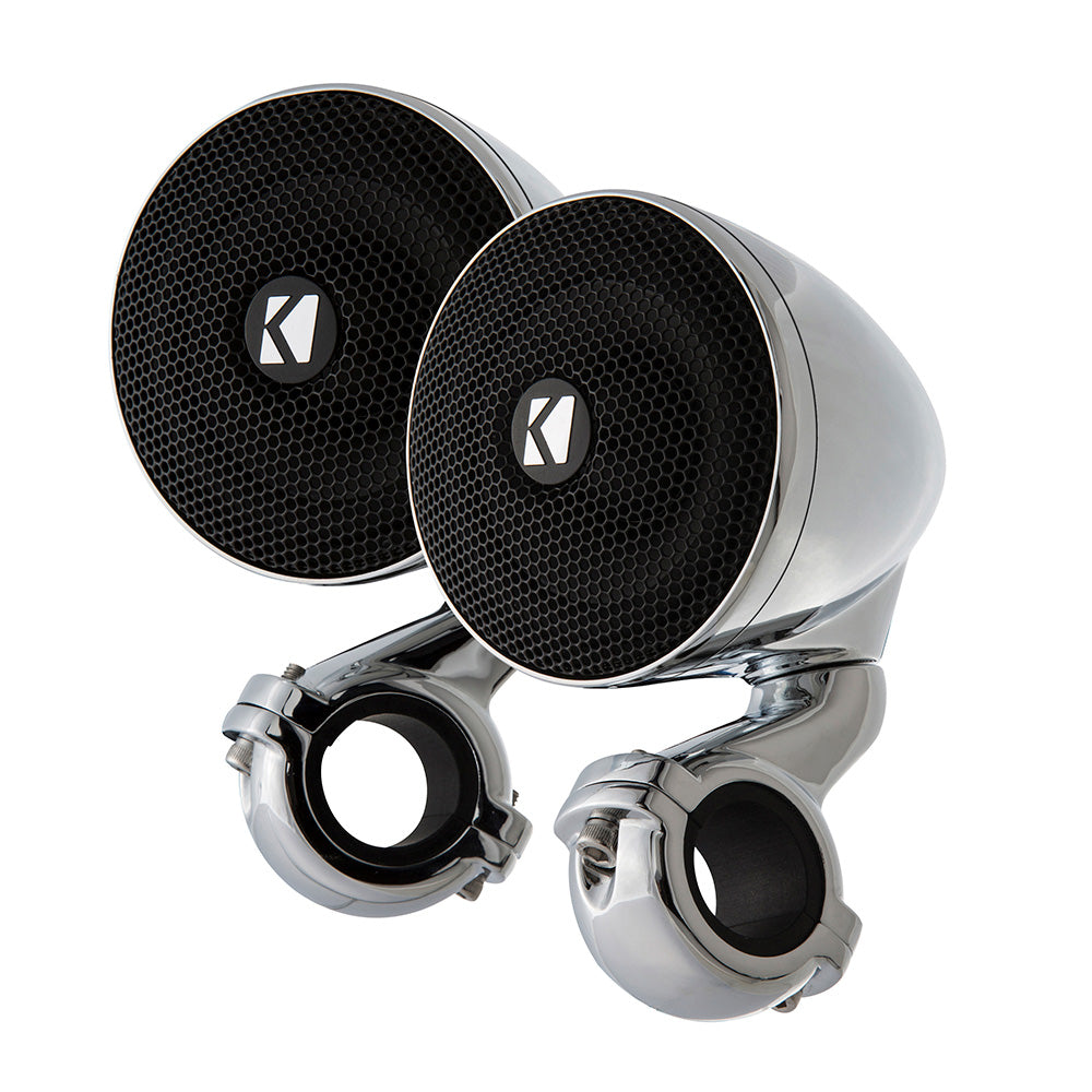 KICKER PSM 3 WeatherProof Mini Enclosed Speaker Pair  2Ohm Chrome 47PSM32