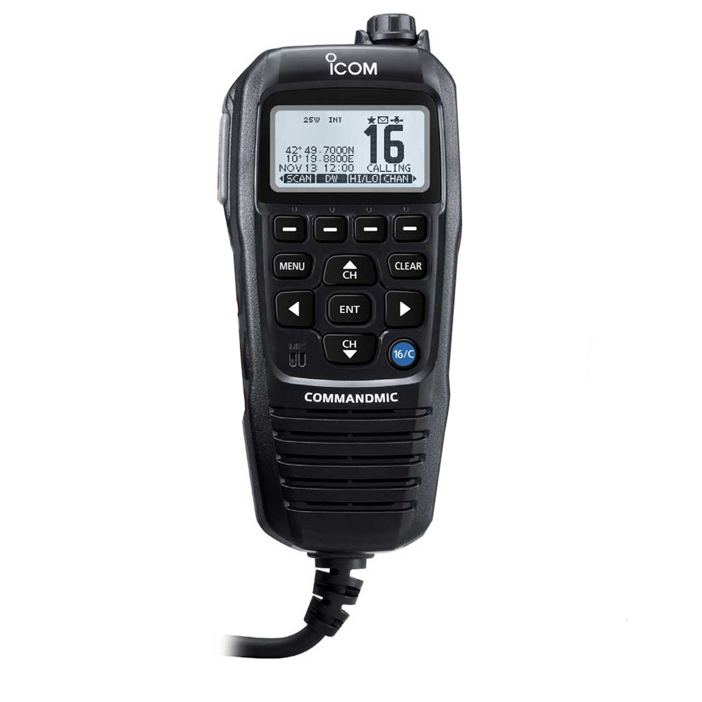 Icom HM195 CommandMic IV with White BlackLit LCD  Black HM195GB 61 EXP