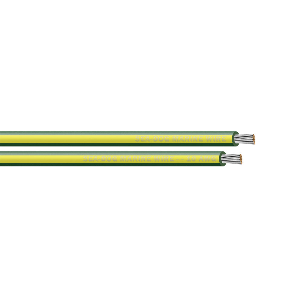 SeaDog 10 AWG GreenYellow Stripe Primary Wire  100 8010142