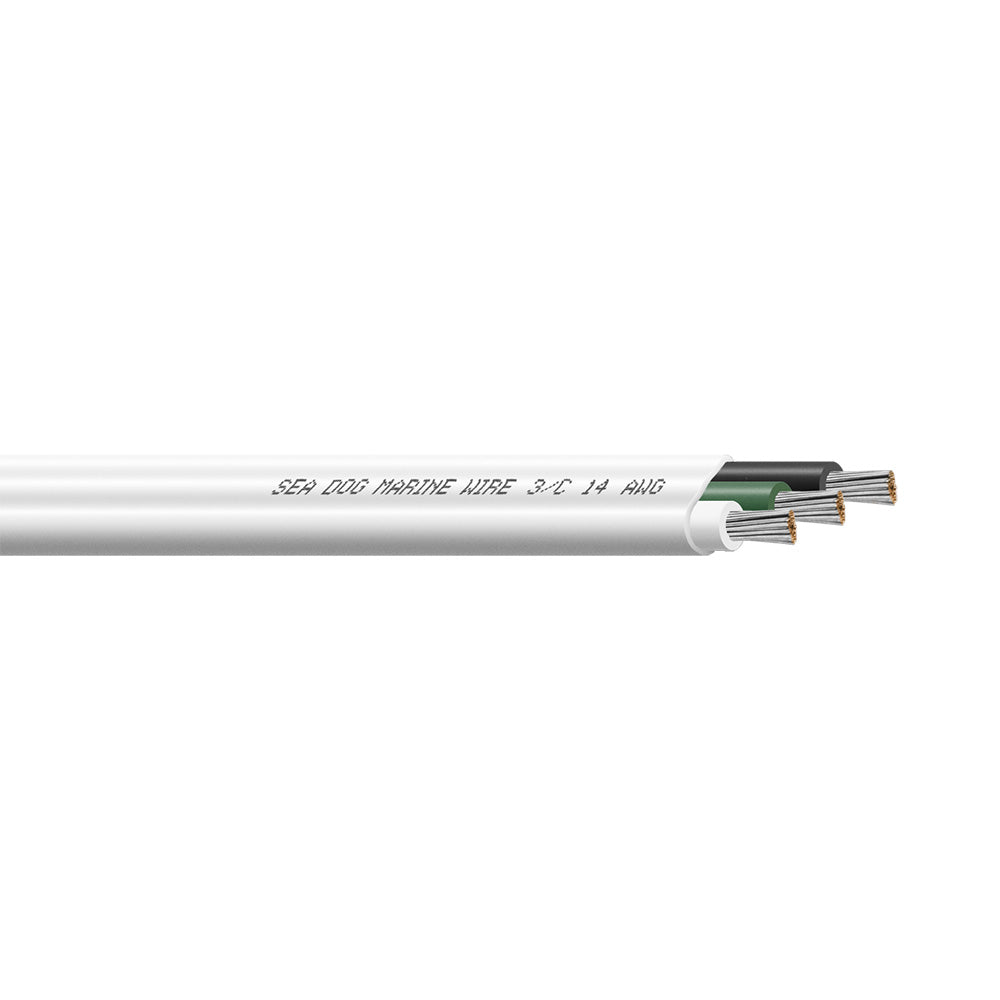 SeaDog 143 AWG Flat Triplex Wire  WhiteGreenBlack  500 8014307
