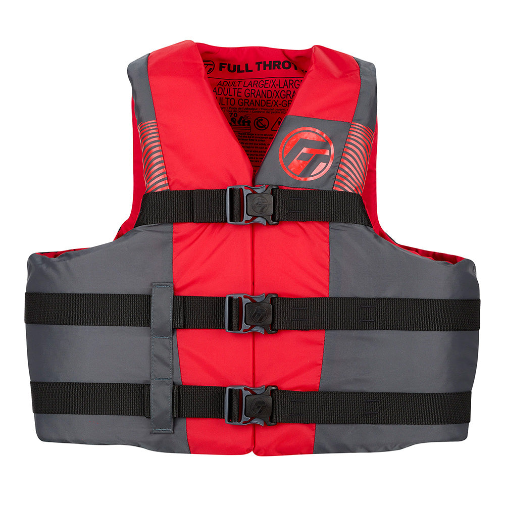 Full Throttle Adult Nylon Life Jacket  LXL  BlackRed 11220010005026