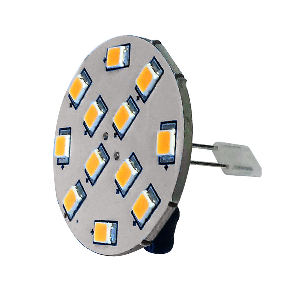 Lunasea G4 10 Back Pin LED Light Bulb  12VAC or 1030VDC2W140 Lumens  Warm White LLB21UW2100