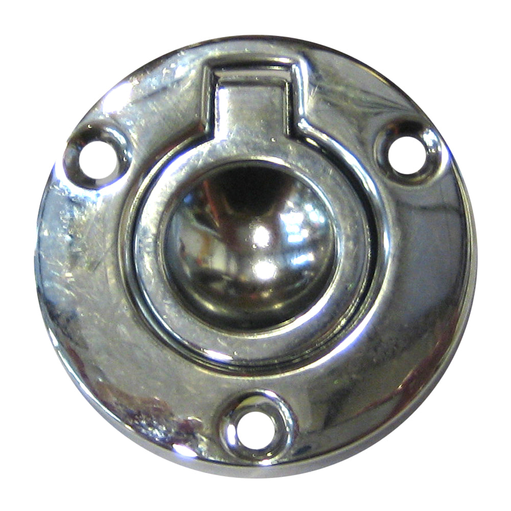 Perko Round Flush Ring Pull  2  Chrome Plated Zinc 1232DP2CHR