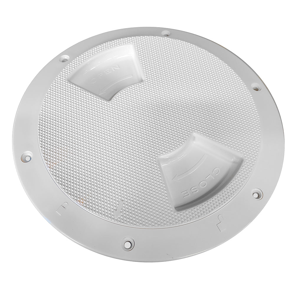SeaDog Textured Quarter Turn Deck Plate  White  6 3361621