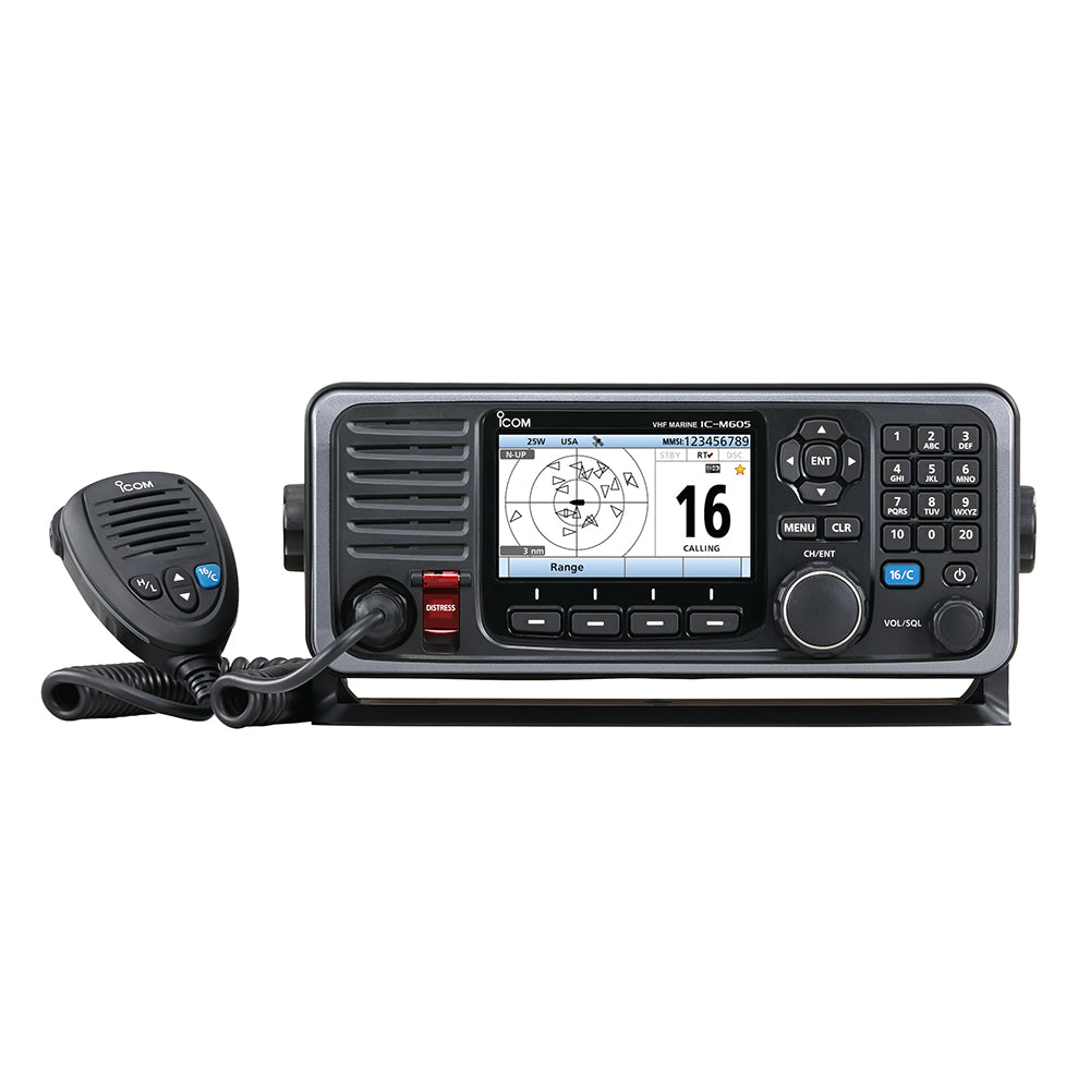 Icom ICM605 Fixed Mount 25W VHF wColor Display  AIS M605 41 USA