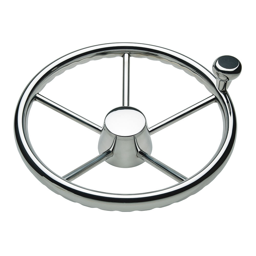 Schmitt Marine 170 Finger Grip Destroyer 5Spoke 135 Stainless Steel Cap 34 Tapered Shaft wKnob 1731321FGKR
