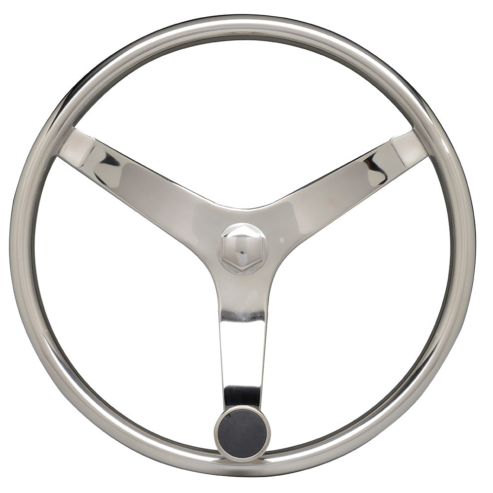 Uflex  V46  135 Stainless Steel Steering Wheel wSpeed Knob V46