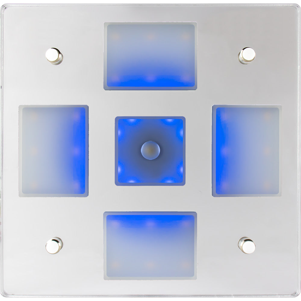 SeaDog Square LED Mirror Light wOnOff Dimmer  White  Blue 4018403