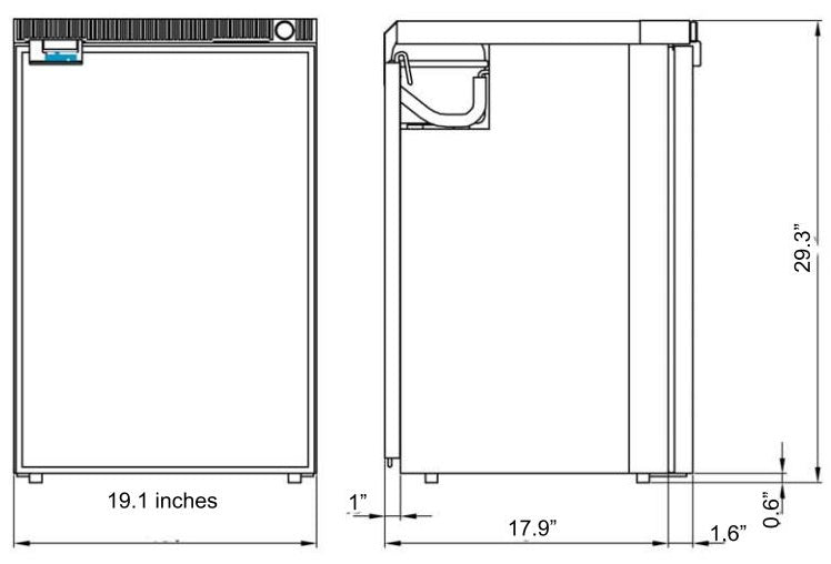 Cruise 100 Classic Fridge/Freezer- 3.5 cu.ft (100 Liters)