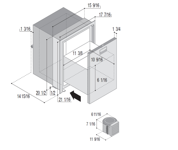 DW42RXP4-F Single Refrigerator Compartment