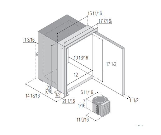 C42RXD4-F (External Cooling Unit) Stainless Steel Refrigerators-Freezers