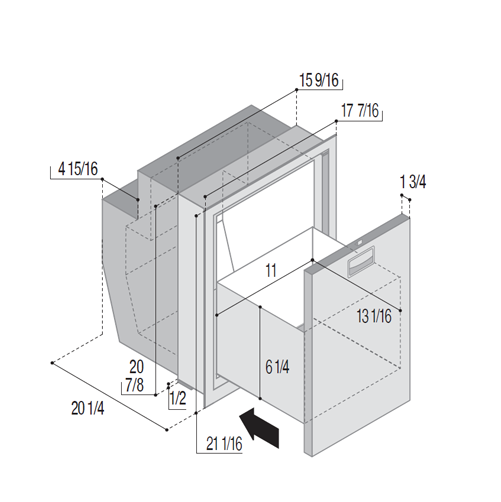 C51IXD4-F (Internal Cooling Unit) Stainless Steel Refrigerators-Freezers
