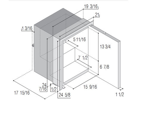 C60I - 2.1 cu, ft. Refrigerator, Internal Condensing Unit