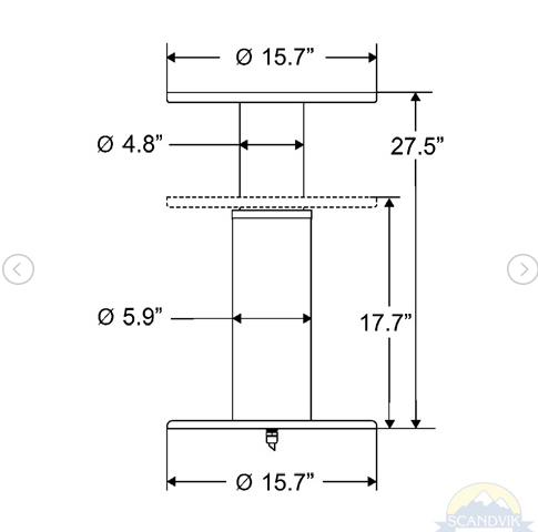 40175/76 Single Stage Table Pedestal 6" Tube