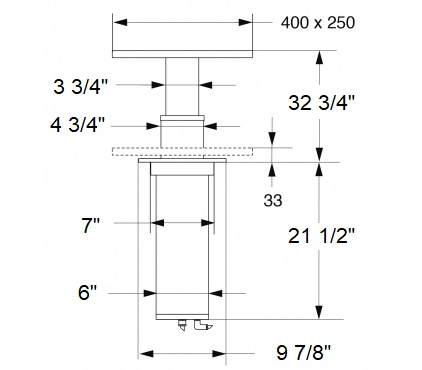 40170 Two Stage Flush Table Pedestal 6" Tube