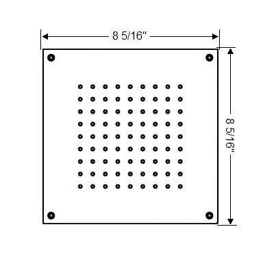 Elka Contemporary Square Rainshower Shower Head