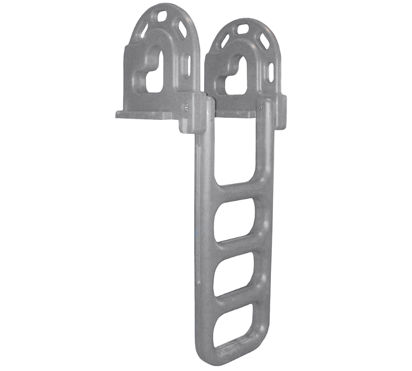 Flip-Up Polyethylene Roto Molded 4-Sep Dock Ladder - Grey
