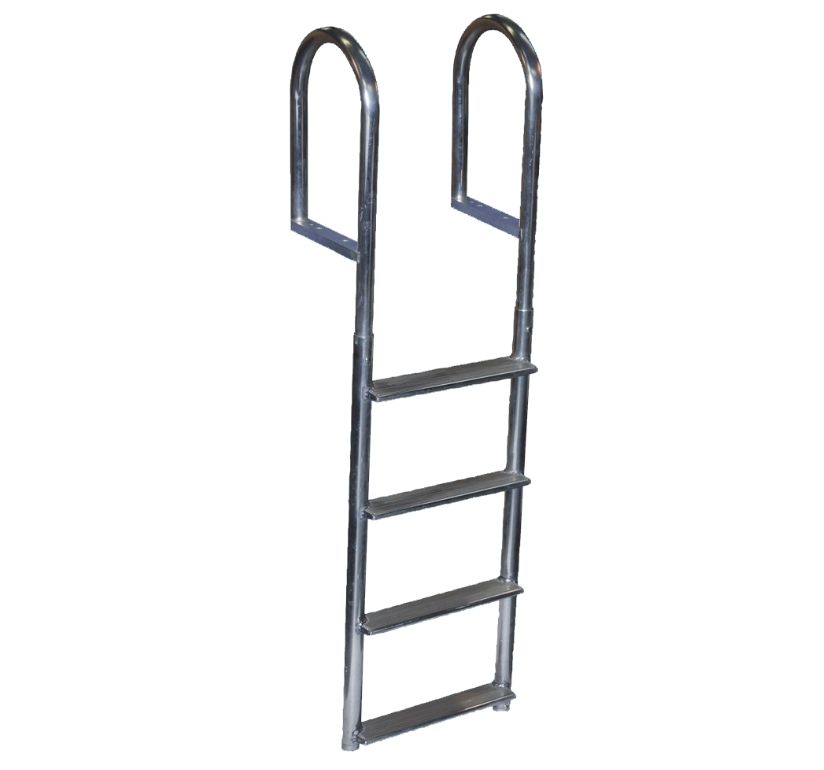 Welded Aluminum Fixed Wide Step Ladder 4-Step