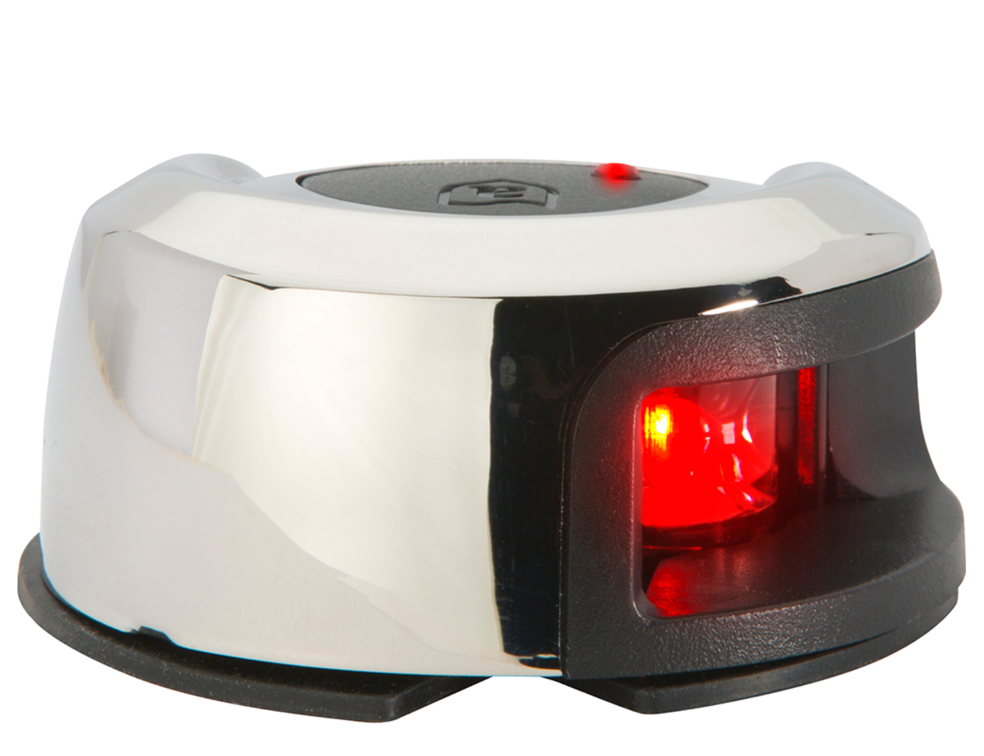 LightArmor Deck Mount Navigation Light - Stainless Steel - Port (red) - 2NM