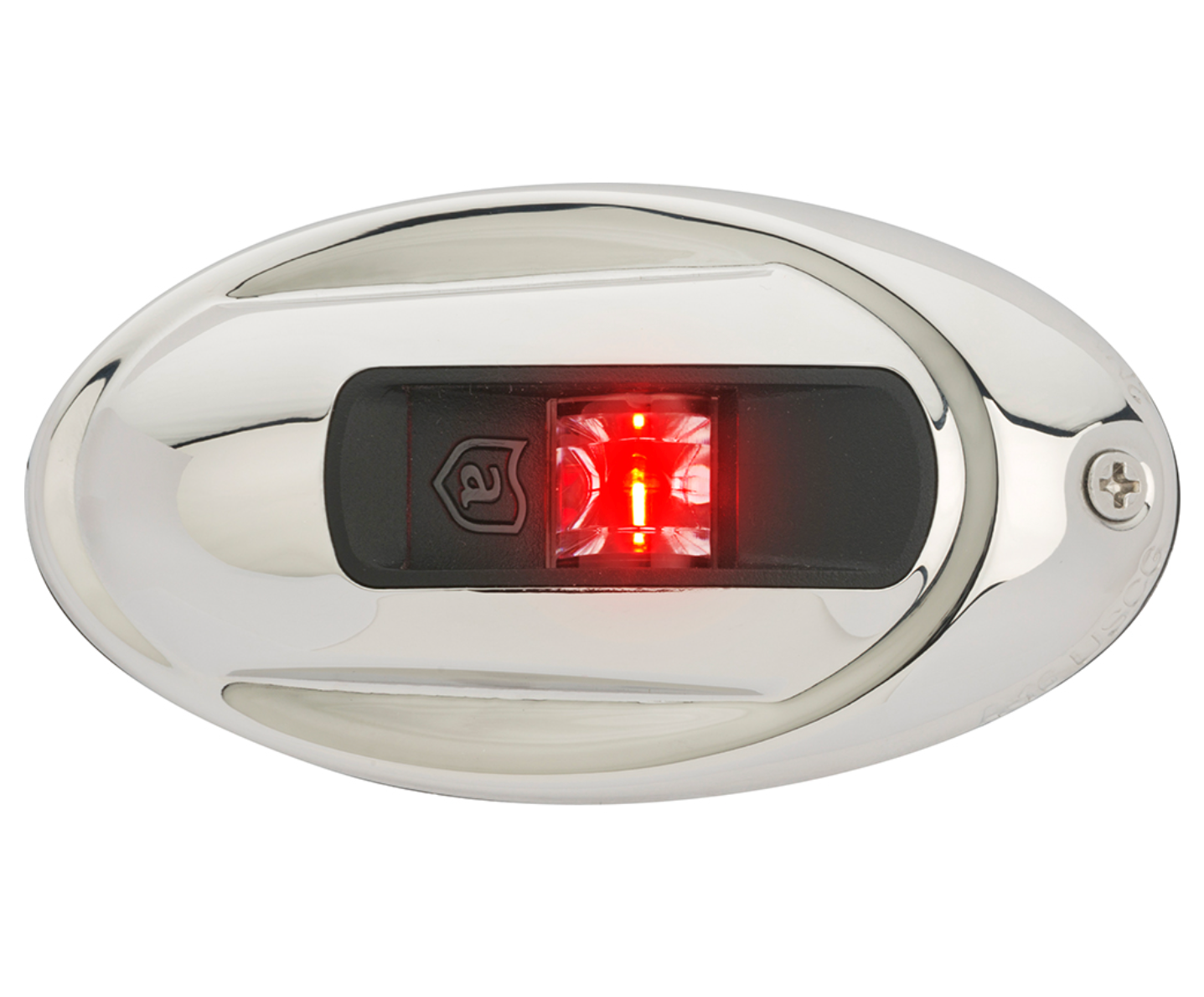 LightArmor Vertical Surface Mount Navigation Light - Oval - Port (red) - Stainless Steel - 2NM