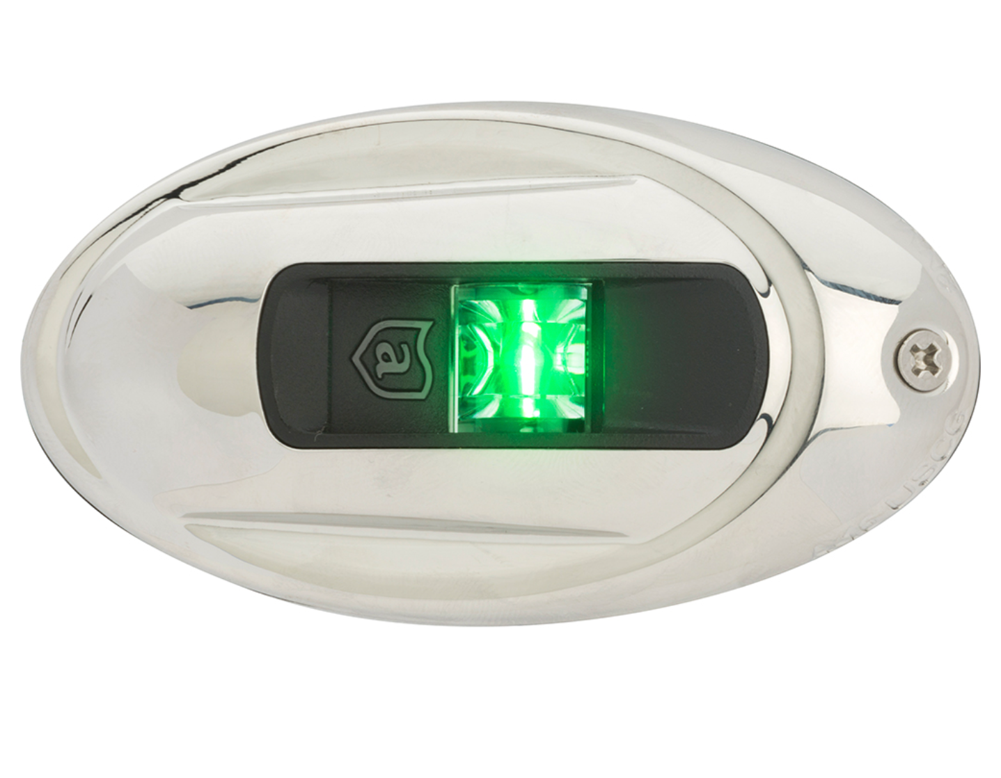 LightArmor Vertical Surface Mount Navigation Light - Oval - Starboard (green) - Stainless Steel - 2NM