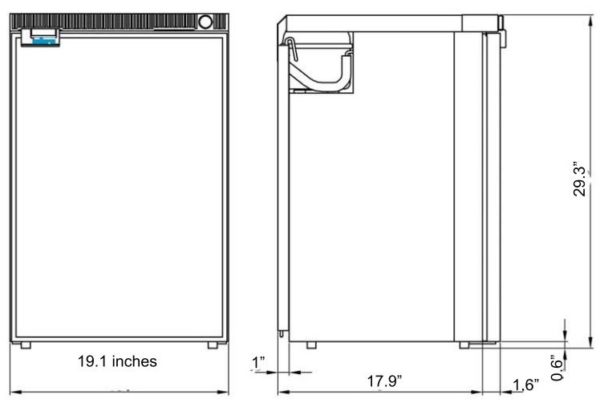Isotherm Cruise 100 Classic Marine Refrigerator Dimensions